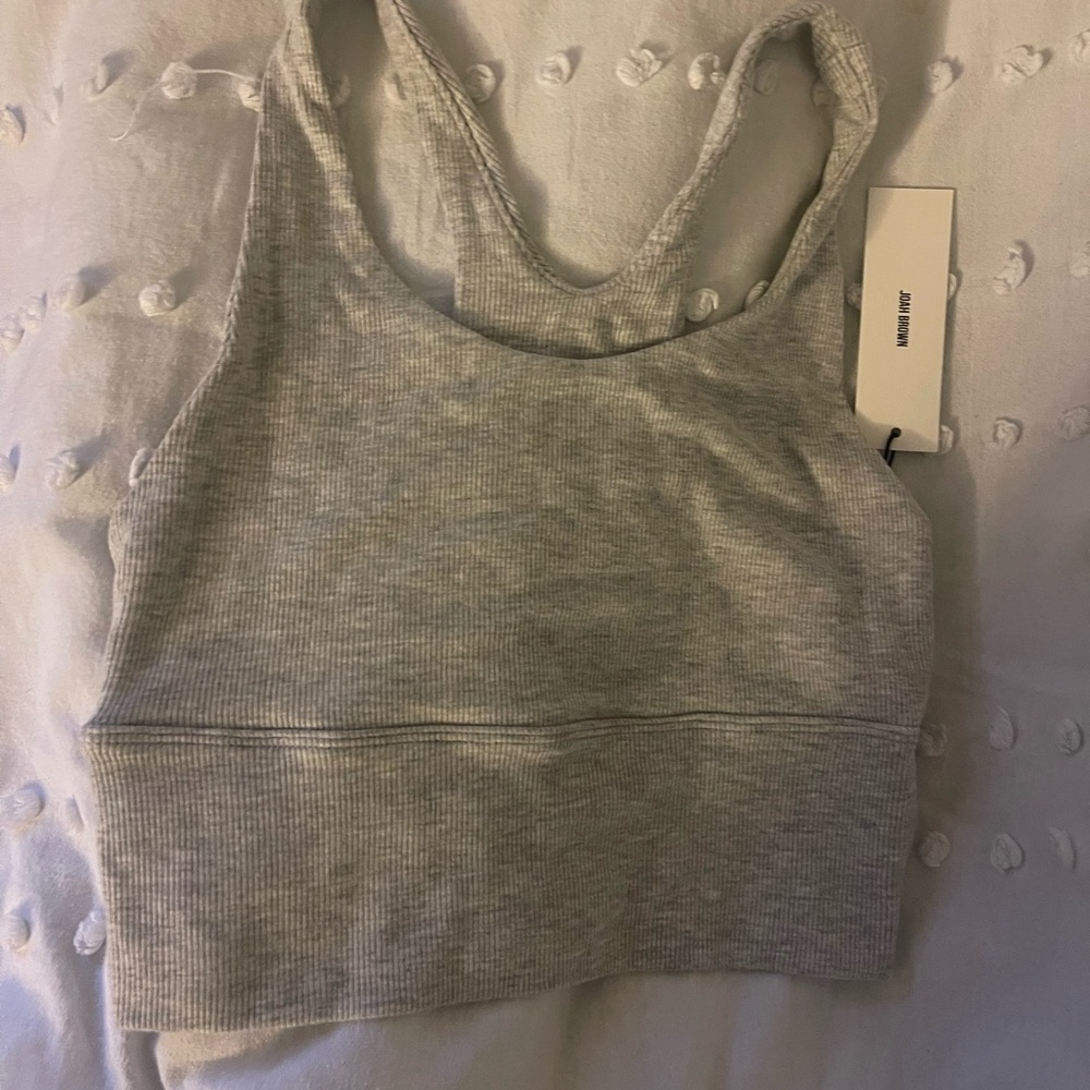 Joah brown pearl  Ribbed varsity Tank Top